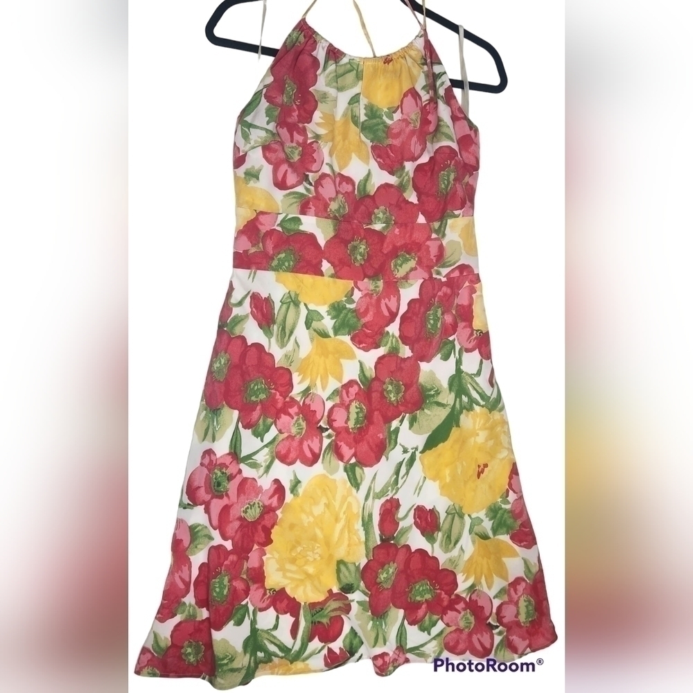 Loft Silk Floral Halter Dress